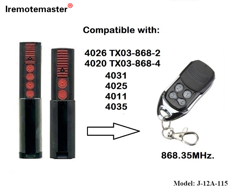 Для 4020 4026 TX03-868-4 Пульт дистанционного управления 868 МГц TX03-8-4 Rolling Code