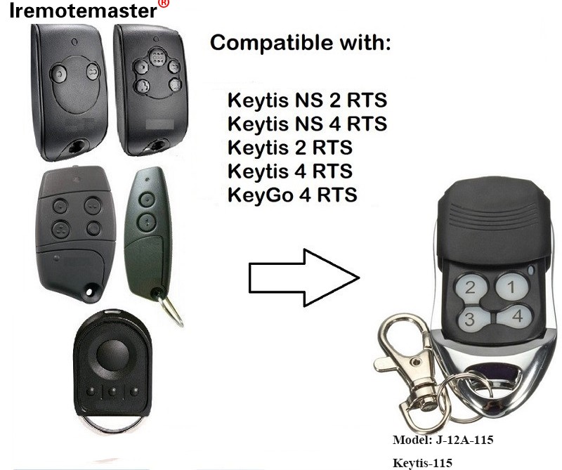Для Keytis NS 2 RTS Keytis NS 4 RTS Пульт дистанционного управления для гаражных ворот 433,42 МГц